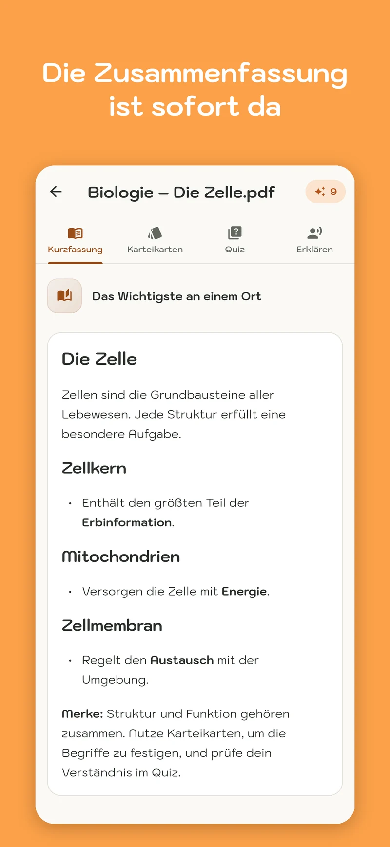Screenshot von MemoWize