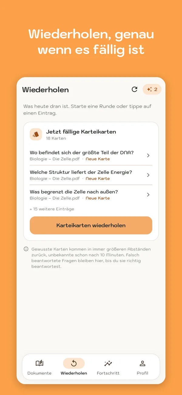 Screenshot von MemoWize